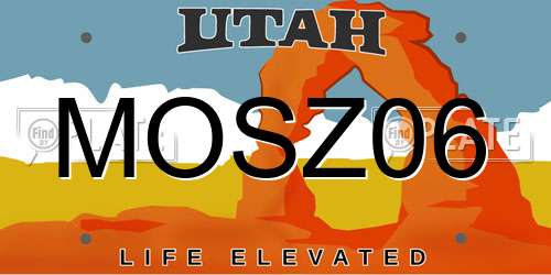 MOSZ06 Utah License Plate