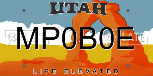 MP0B0E Utah License Plate