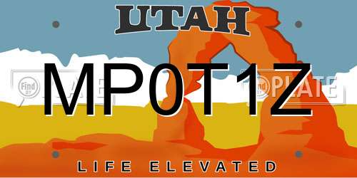 MP0T1Z Utah License Plate