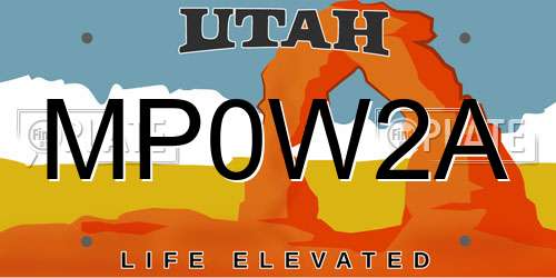 MP0W2A Utah License Plate