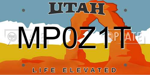 MP0Z1T Utah License Plate