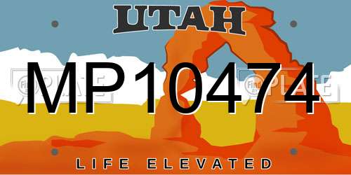 MP10474 Utah License Plate