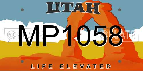 MP1058 Utah License Plate