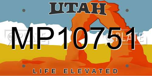 MP10751 Utah License Plate