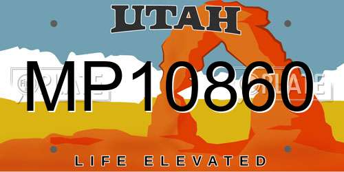 MP10860 Utah License Plate