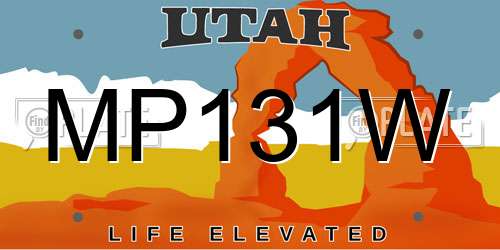 MP131W Utah License Plate