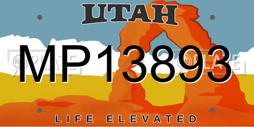 MP13893 Utah License Plate