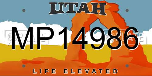 MP14986 Utah License Plate