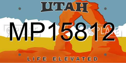 MP15812 Utah License Plate