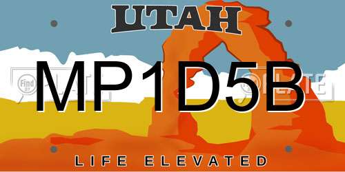 MP1D5B Utah License Plate