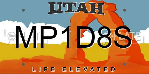 MP1D8S Utah License Plate