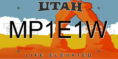 MP1E1W Utah License Plate