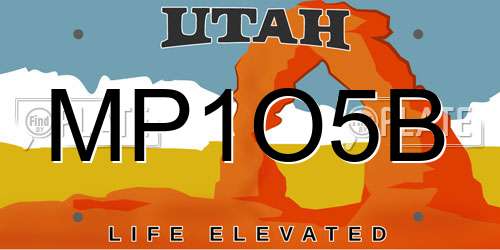 MP1O5B Utah License Plate