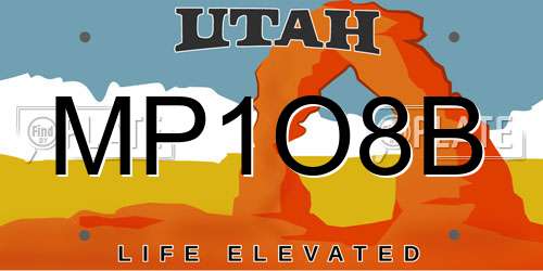 MP1O8B Utah License Plate
