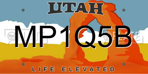 MP1Q5B Utah License Plate
