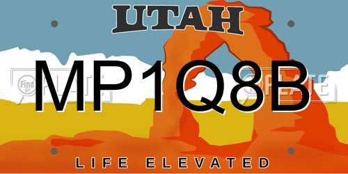 MP1Q8B Utah License Plate