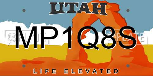 MP1Q8S Utah License Plate