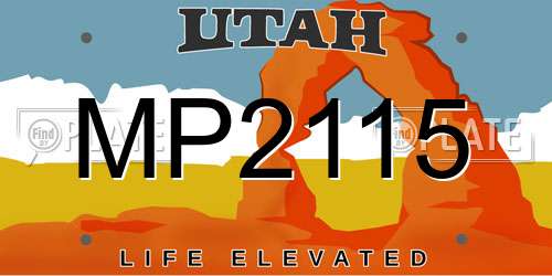 MP2115 Utah License Plate