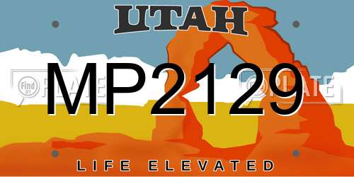 MP2129 Utah License Plate
