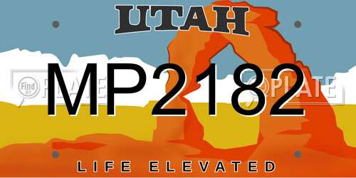 MP2182 Utah License Plate