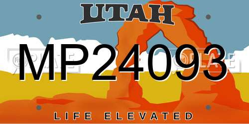 MP24093 Utah License Plate
