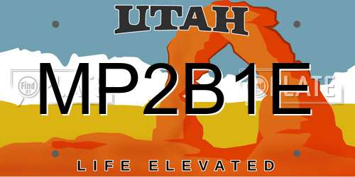 MP2B1E Utah License Plate