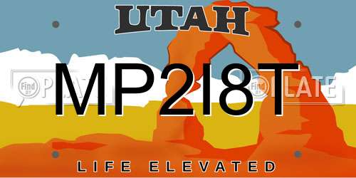 MP2I8T Utah License Plate