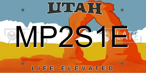 MP2S1E Utah License Plate