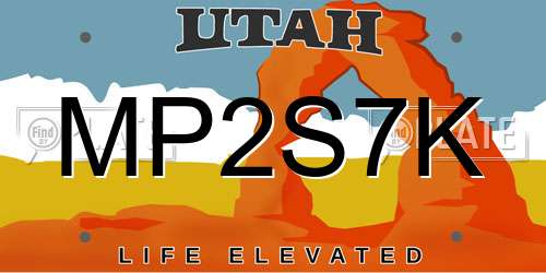 MP2S7K Utah License Plate
