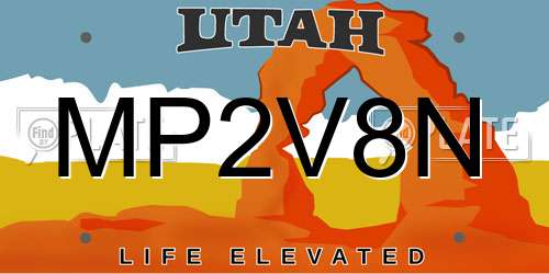 MP2V8N Utah License Plate