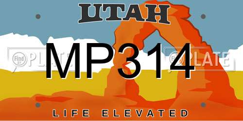 MP314 Utah License Plate
