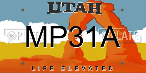 MP31A Utah License Plate