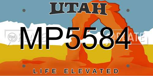 MP5584 Utah License Plate