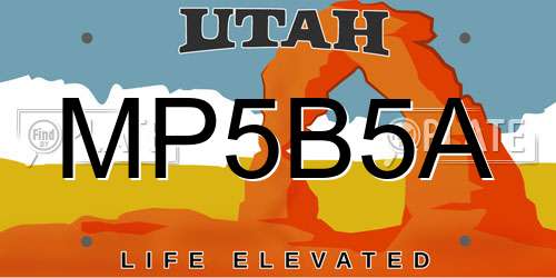 MP5B5A Utah License Plate