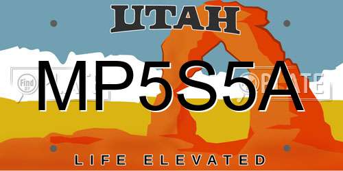 MP5S5A Utah License Plate