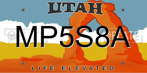 MP5S8A Utah License Plate