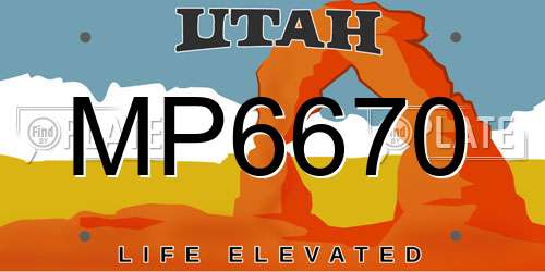 MP6670 Utah License Plate