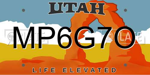 MP6G7O Utah License Plate