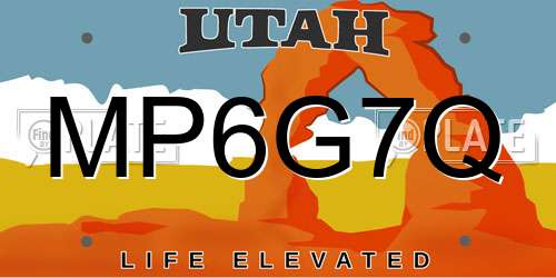 MP6G7Q Utah License Plate
