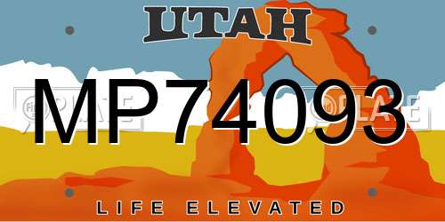 MP74093 Utah License Plate