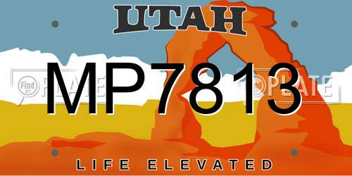 MP7813 Utah License Plate