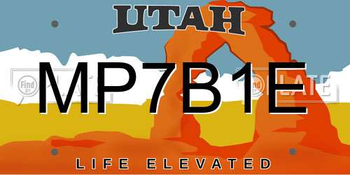 MP7B1E Utah License Plate