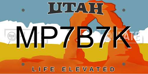MP7B7K Utah License Plate