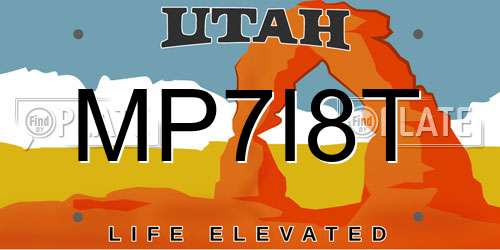 MP7I8T Utah License Plate