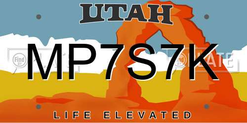 MP7S7K Utah License Plate