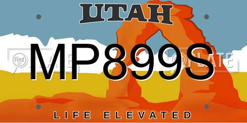MP899S Utah License Plate