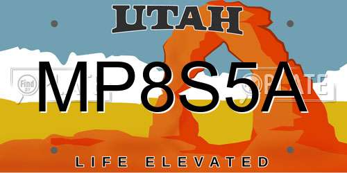 MP8S5A Utah License Plate