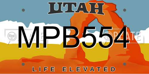 MPB554 Utah License Plate
