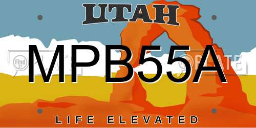 MPB55A Utah License Plate