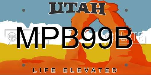 MPB99B Utah License Plate
